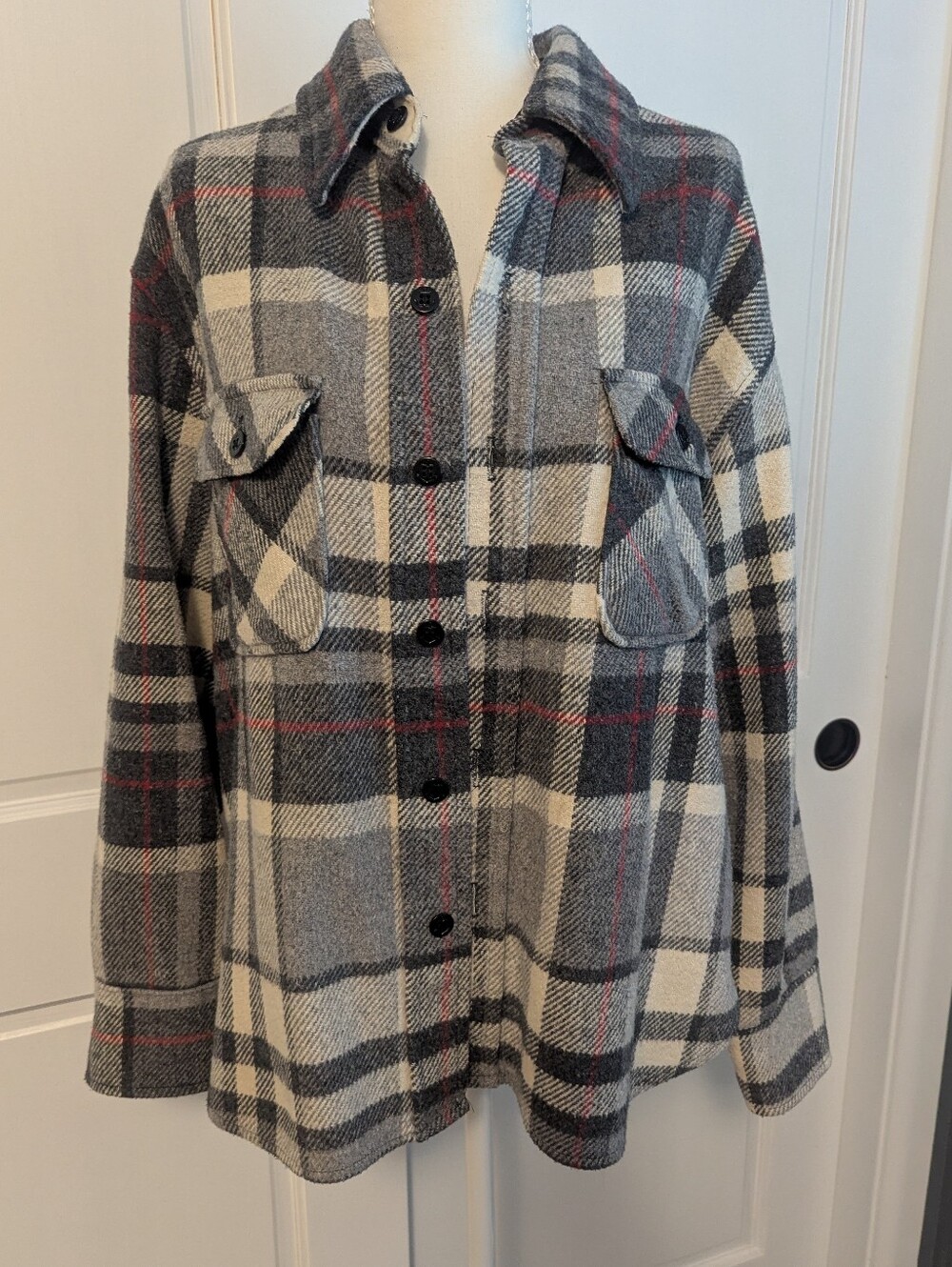 Vintage Montgomery Ward Plaid Button-Front Shacket